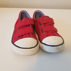 Red Tommy Hilfiger Canvas Tennis Shoes